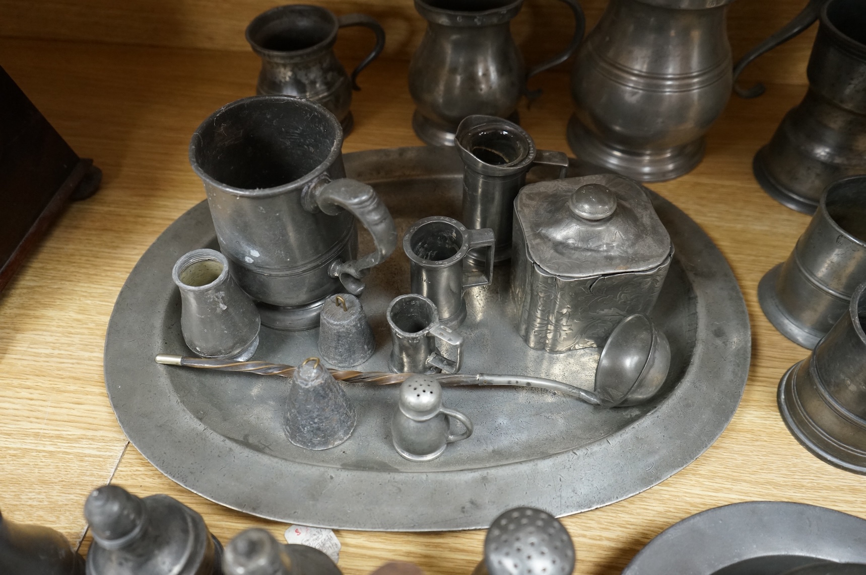 A collection of 18th century and later pewter